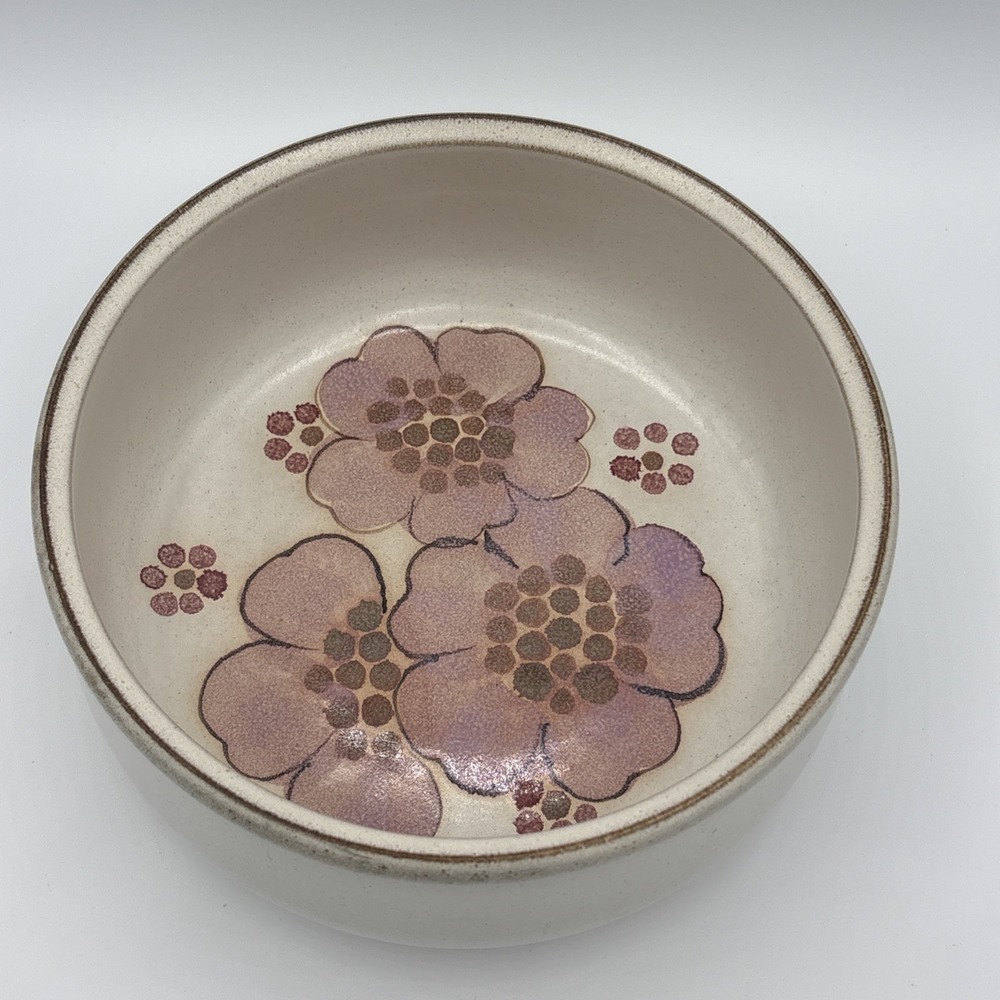 Vintage Denby Gypsy Round Vegetable Serving Bowl 7.5" Stoneware England Rose